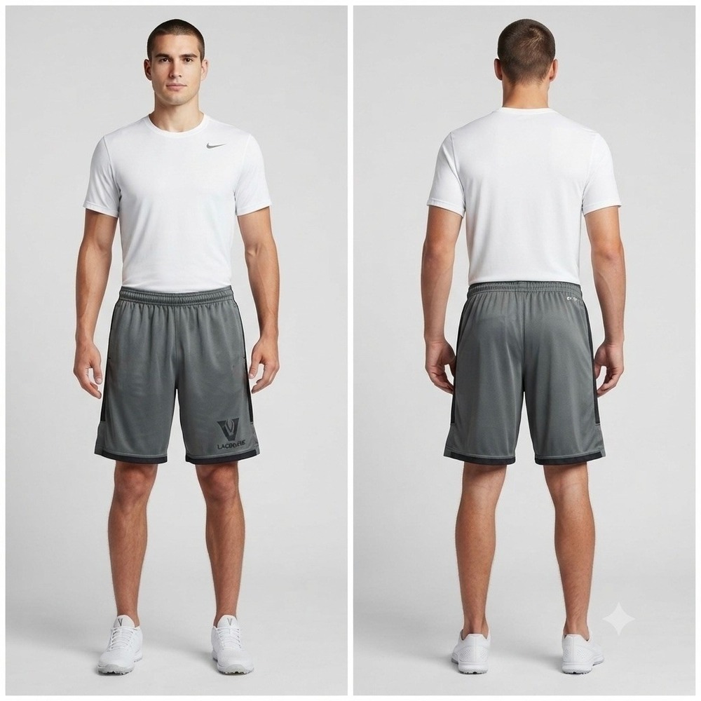 Nike Dri-Fit Lacrosse Shorts Mens Size XL Gray Athletic Training Performance